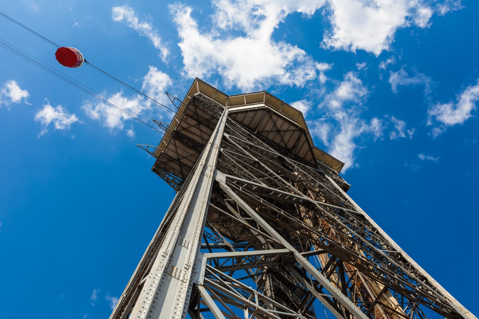 Torre Sant Sebastia - station of Aerial Tramway in Barcelona. Spain